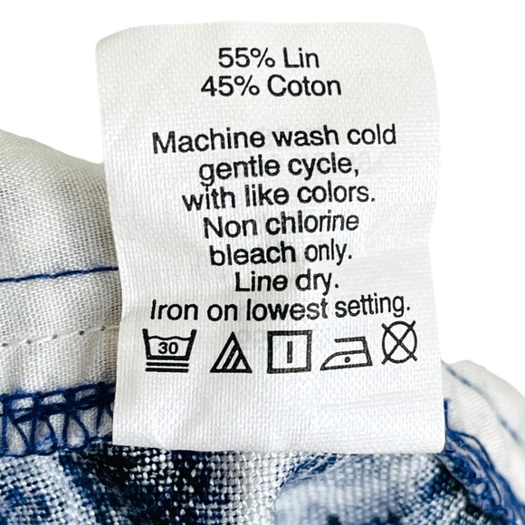 J. Crew Factory Navy Chain Print Linen Shorts Size 12 - Picture 4 of 5